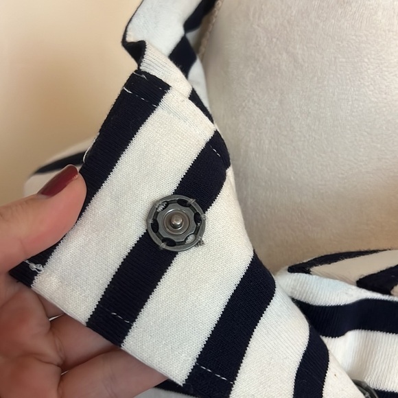 J. Crew Black and White Striped Top - Picture 6 of 10